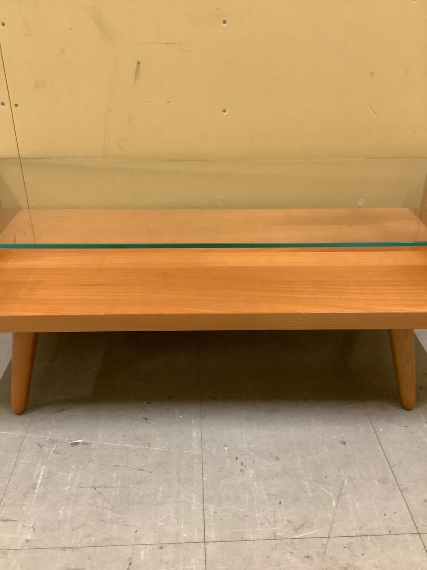 UNICO (ウニコ) ローテーブル ナチュラル 89 ガラス天板 ECCO