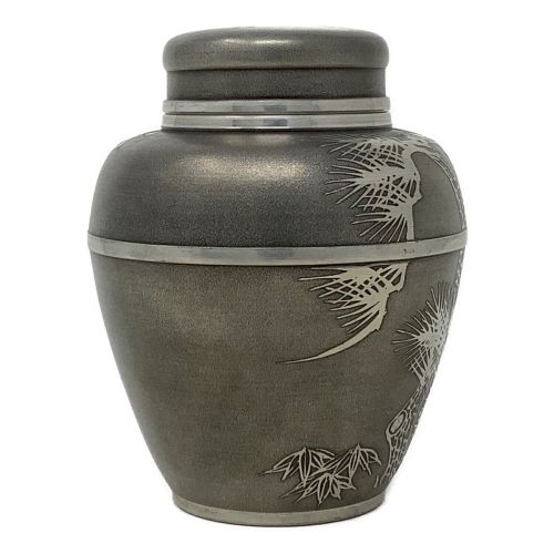 時代物 煎茶道具◇古錫製 錫茶入 大茶壺 ◇ 大茶心壺