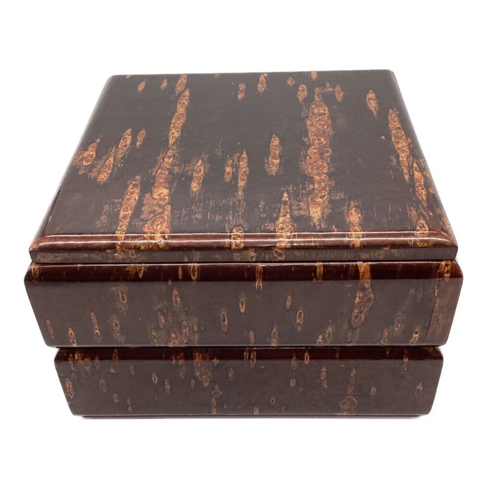 晴霞堂 内朱五寸五段両開重箱 桜皮 大正時代