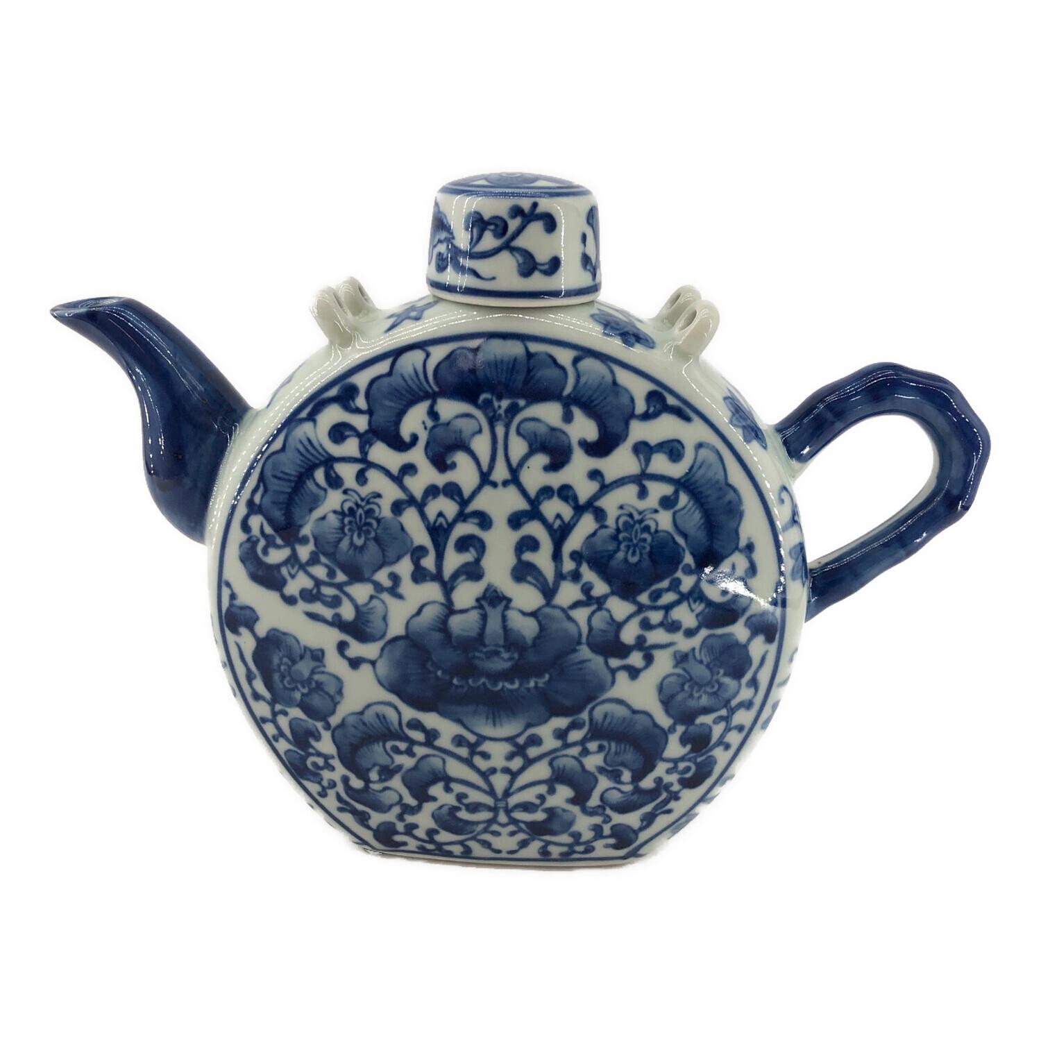 中国 染付花瓶 花器 陶器 壺 六角 葡萄 朝顔 青花☆ Amazon.co.jp: 中国