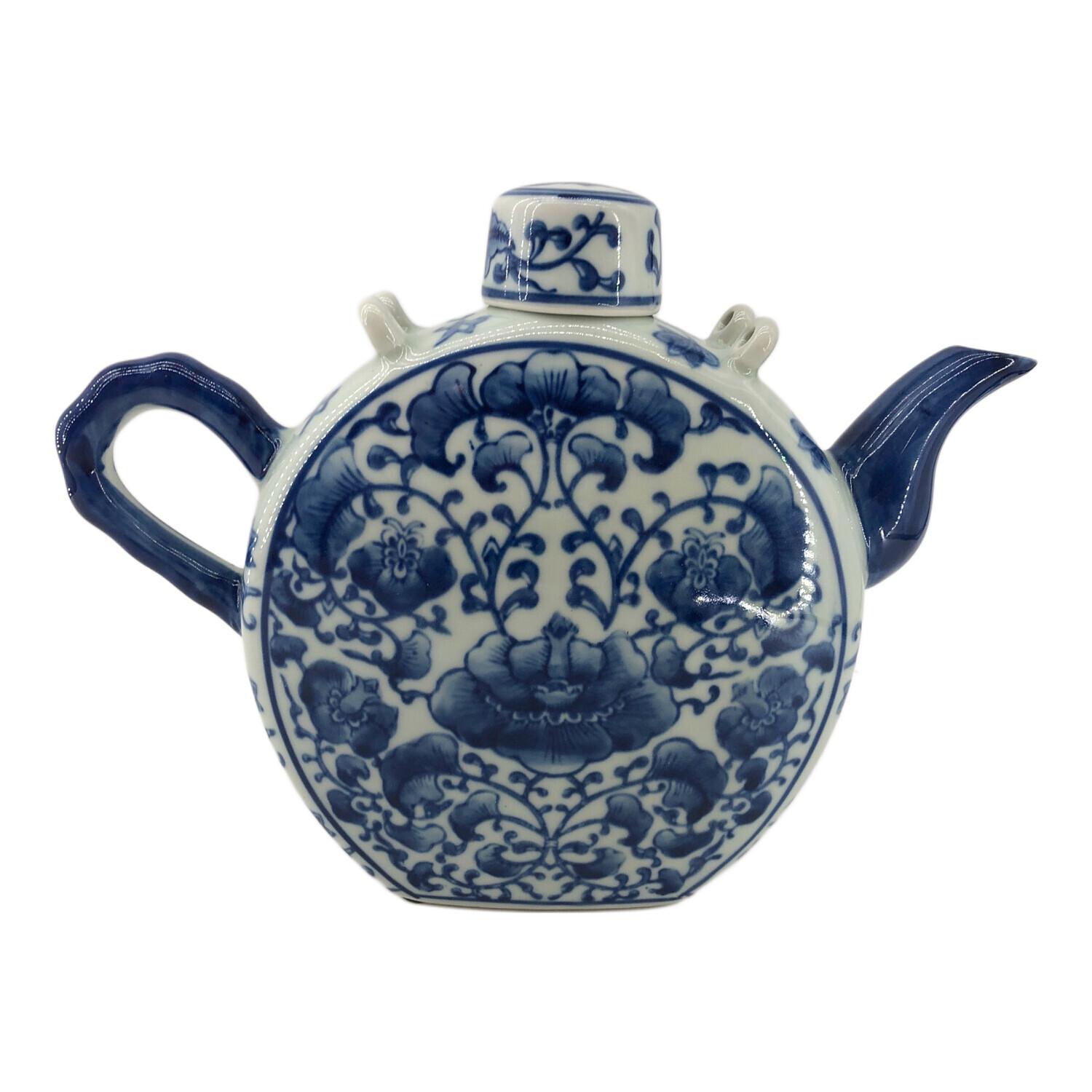 中国陶磁器 元染付 大扁壺 中国陶磁器 元染付 大壺 人物 最新