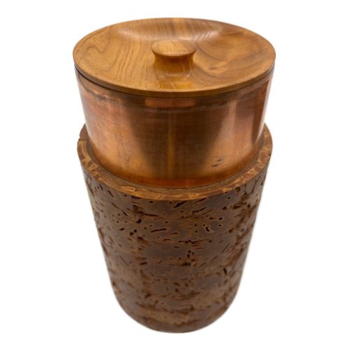 桃の実茶筒 貞作 銅缶｜トレファクONLINE