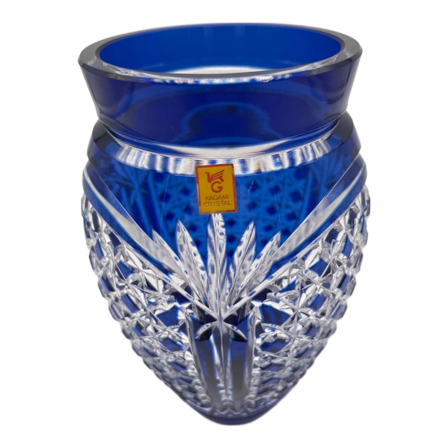 カガミクリスタル花瓶F701 メイドインスロバキア クリスタル製 昭和