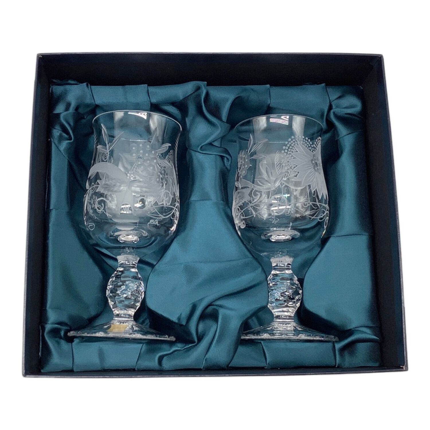 Y2225-1 ドイツ製 ドレスデンクリスタル コンポート ブルー Y2225-1