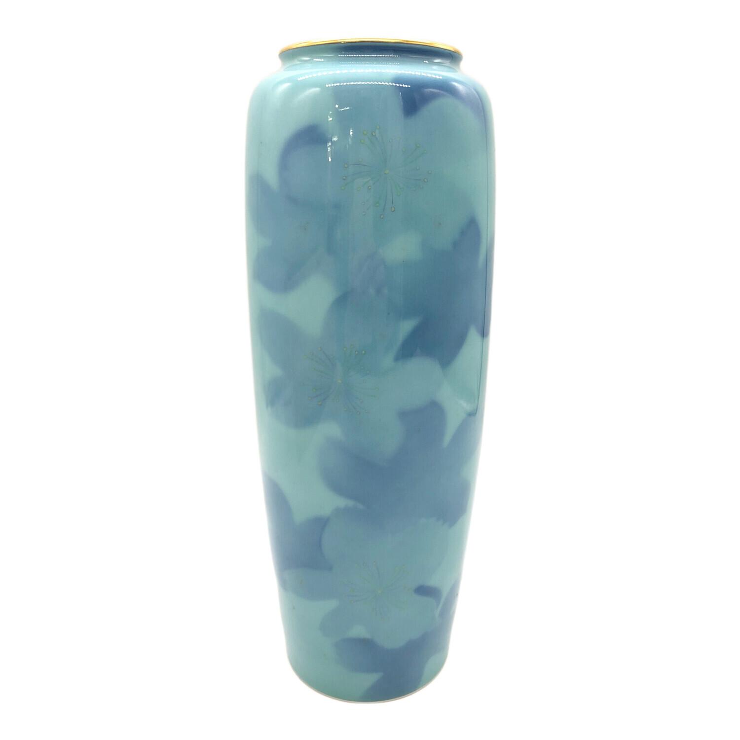 2924 深川製磁 ブルーチャイナ 花瓶 未使用 未使用 深川製磁 ブルー