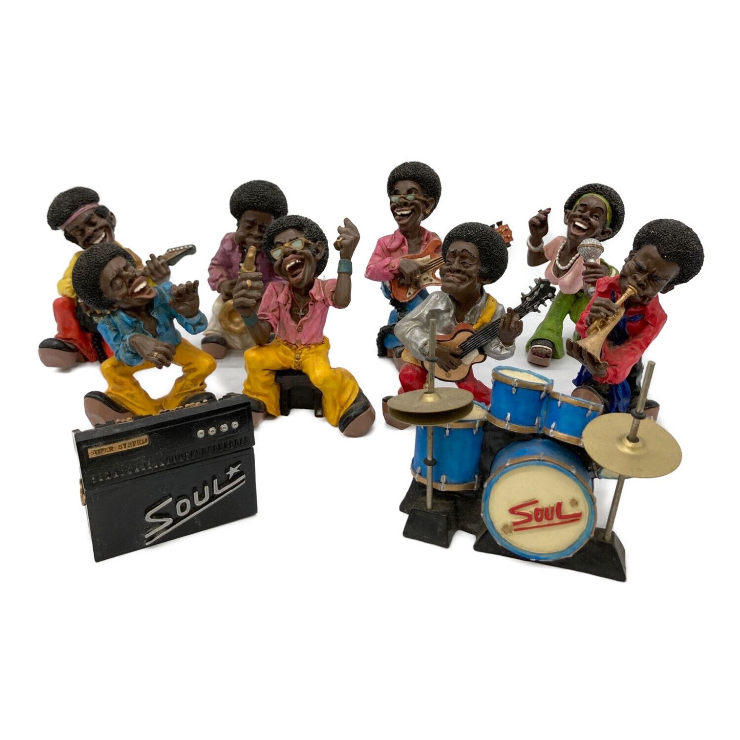 ジャズバンド 置物 フィギュア 元箱付属 JAZZ 黒人 ジャズバンド 置物