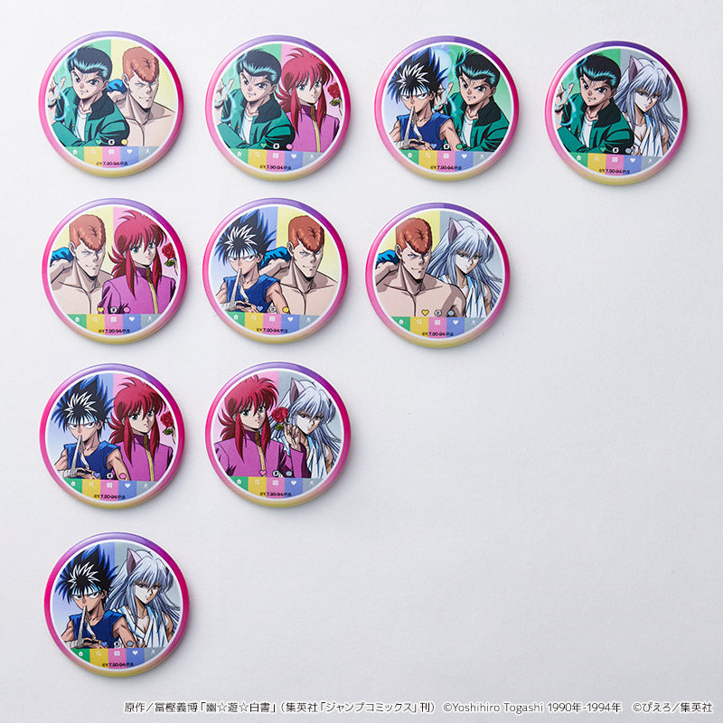 未使用＊ 幽遊白書 蔵馬 メタル 缶バッジ 蔵馬＆妖狐蔵