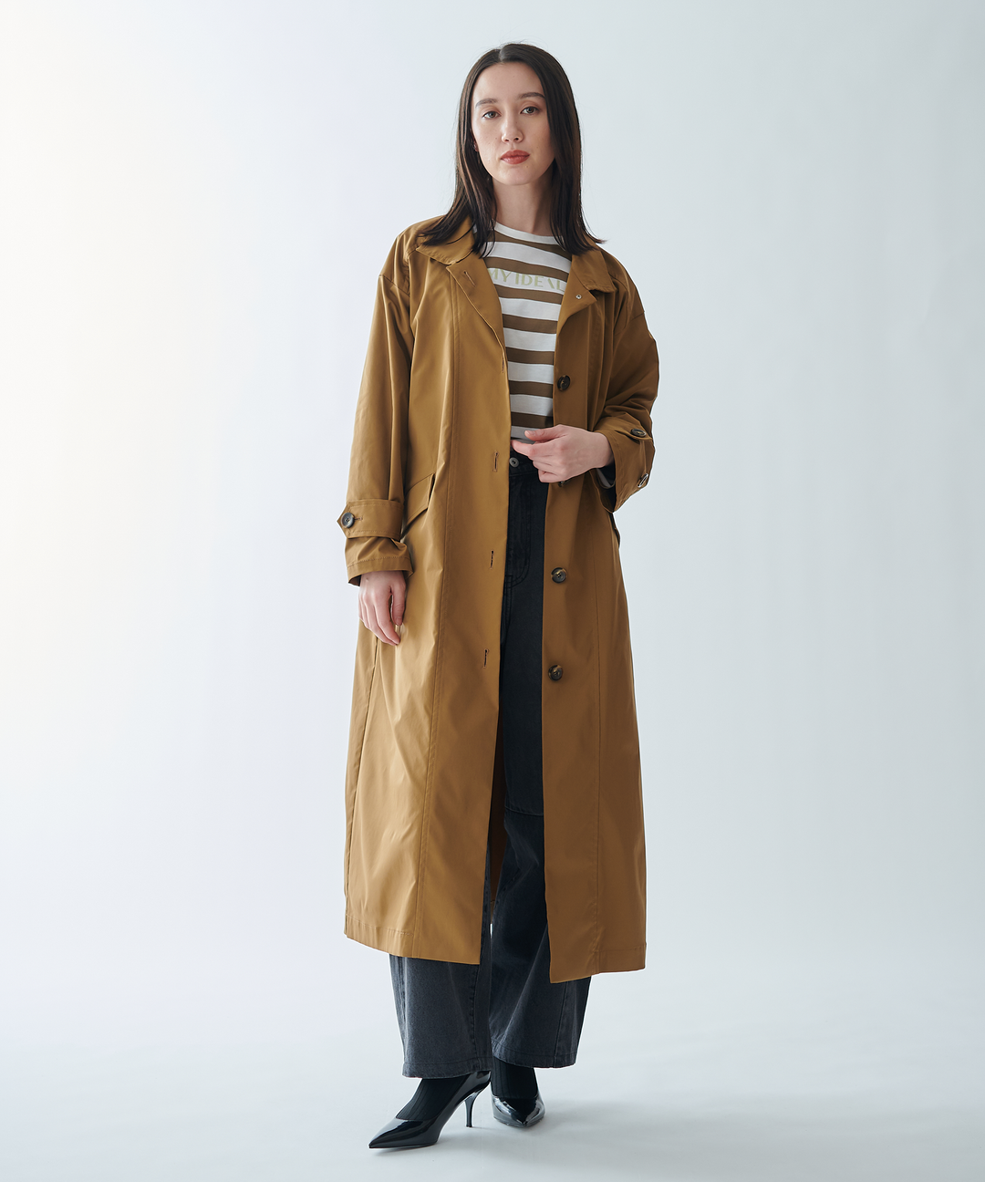 希少 JIL SANDER 上質 キャメル デザイン チェスター ロングコート