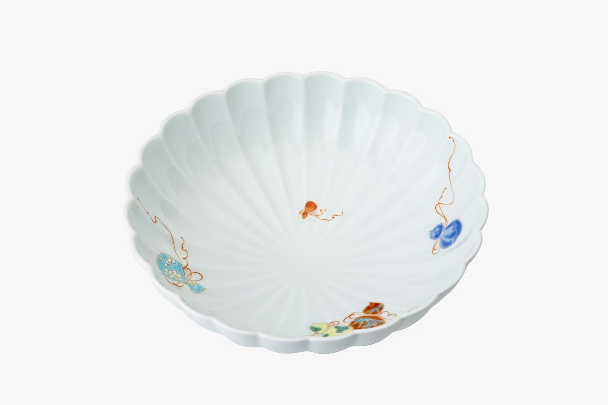 2417 深川製磁 花瓢箪 菊割鉢 未使用 花ひょうたん 菊割鉢