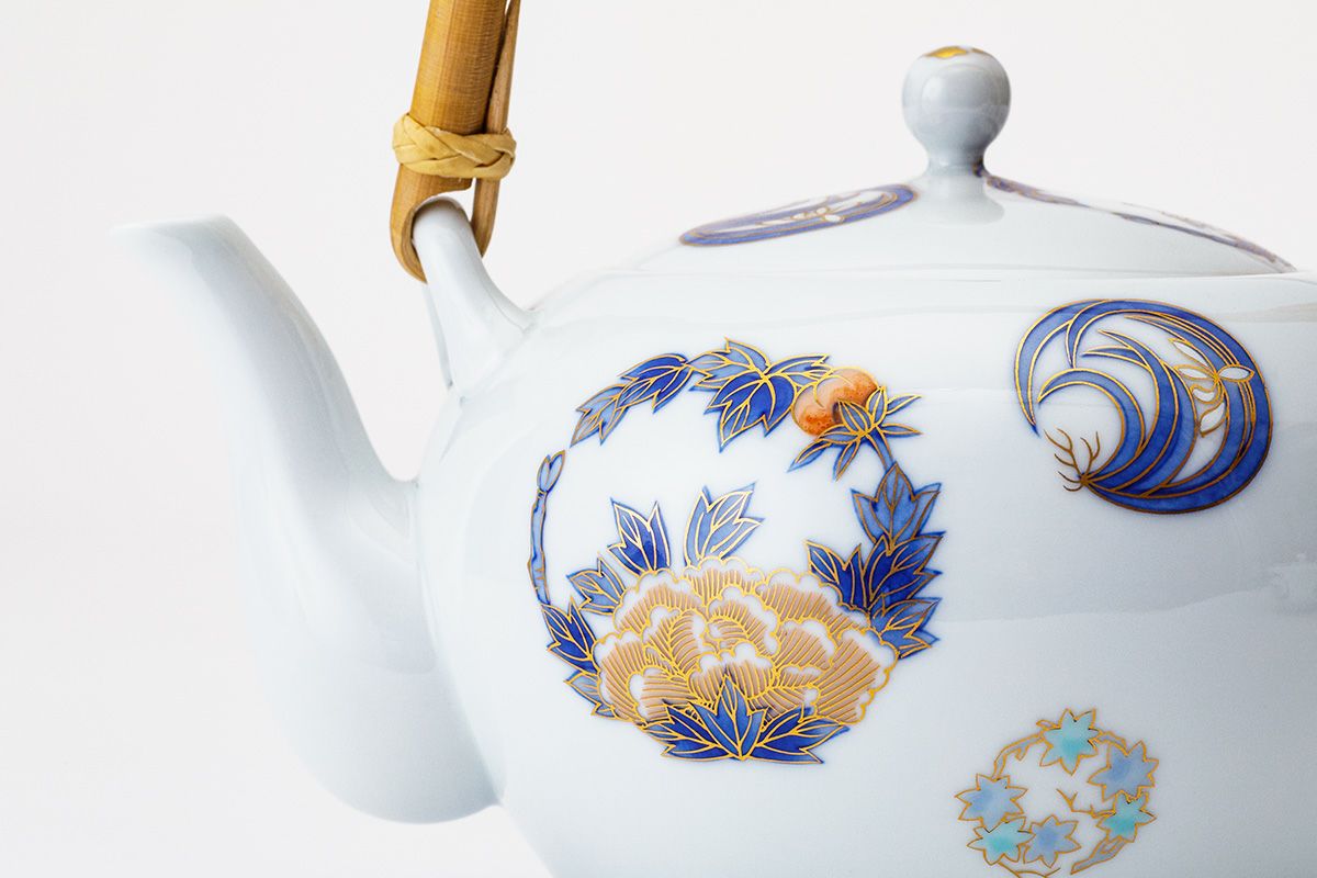 2060 深川製磁 染錦 花丸紋 鉢 金彩 2060 深川製磁 染