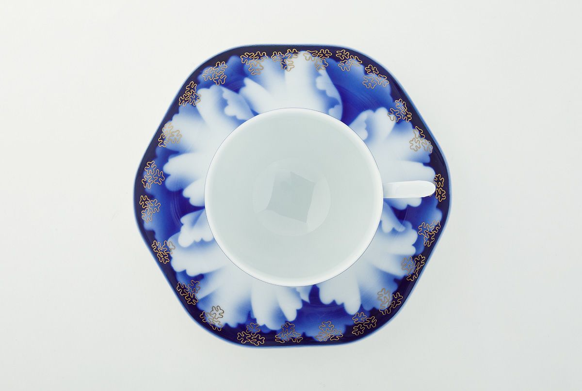 1897深川製磁 牡丹金ミル 楕円中皿2客 丸皿2客 楕円小皿4客 金彩 未