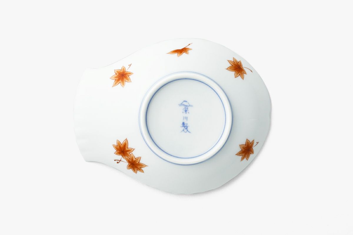 2186 深川製磁 梅文 花型皿 5客 金彩 未使用 2186 深川製磁 梅文 花型