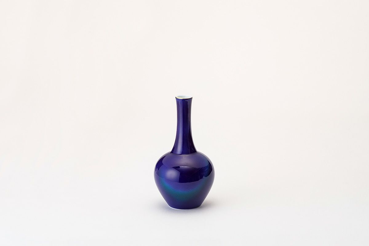 ルリ三彩 ヌーボー9号花生 | 有田焼 深川製磁｜公式オンラインストア