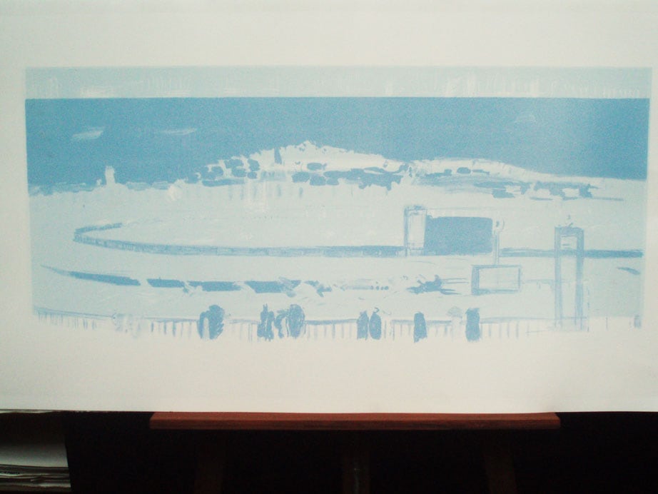 真作】版画 アルフレッド・デフォセ リトグラフ ドービルの競馬場 X11