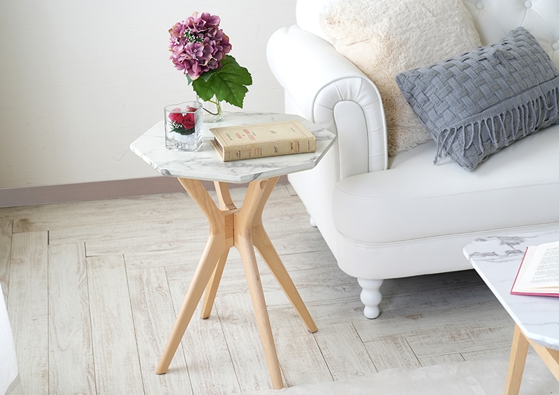 3個中の2 KARE カレ リンボ サイドテーブル 中 大理石トップ 瑪瑙入り KARE