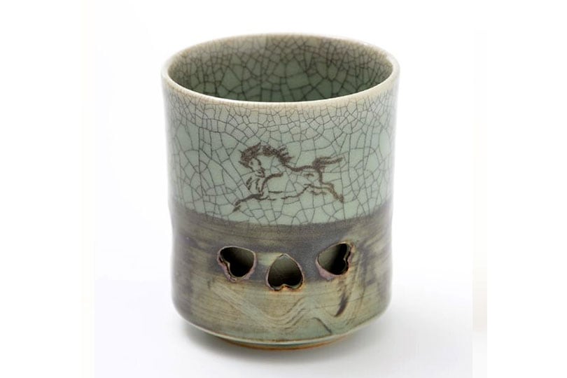 大堀相馬焼 松永窯 二重湯呑み(2.8寸) | 産地,福島県-大堀相馬焼 | 縁