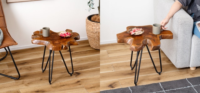 ソリッドウッドサイドテーブル｜TTF-185｜天然木｜素材を活かした机