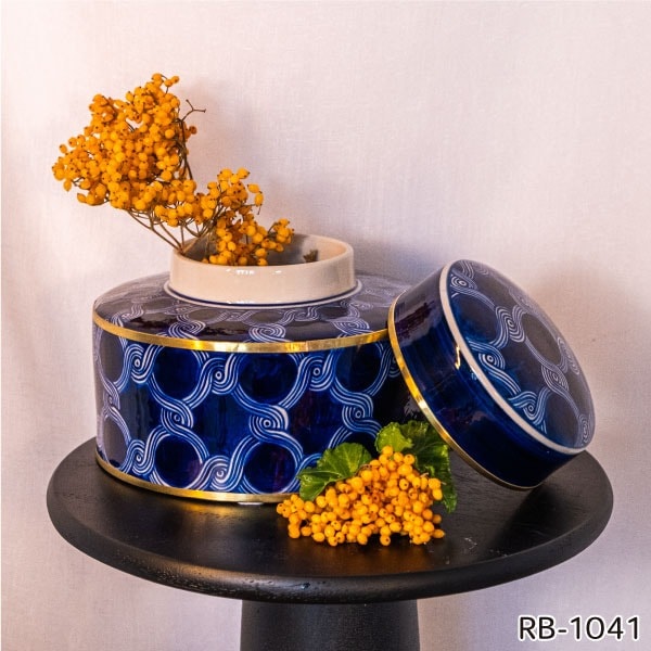 リゾート インテリア雑貨 セラミックボックス Ginger Jar Sサイズ