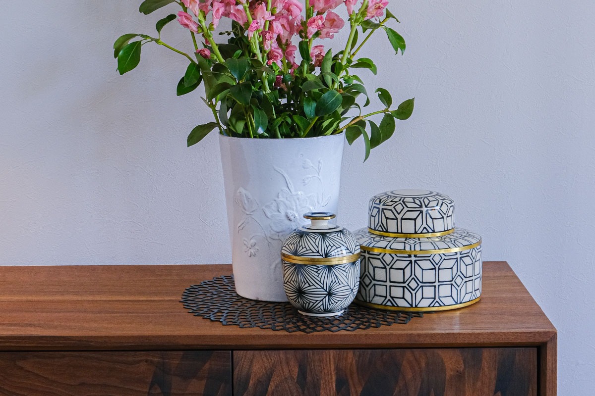 リゾート インテリア雑貨 セラミックボックス Ginger Jar Sサイズ