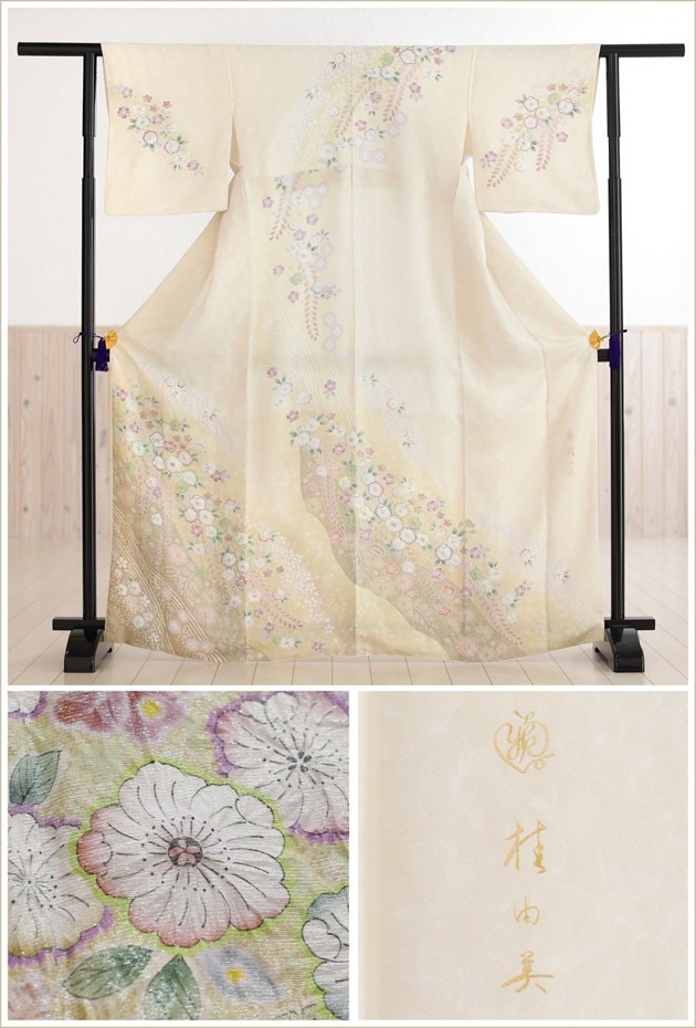 訪問着 単品 a196a 正絹 入学式 結婚式 七五三 お宮参り 訪問着 単品