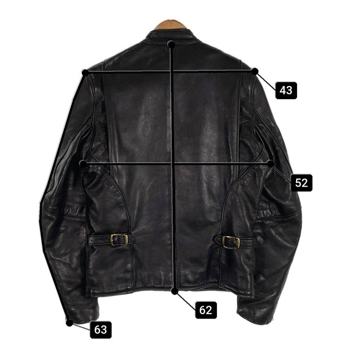 VANSON バンソン B レザー シングルライダースジャケット ブラック