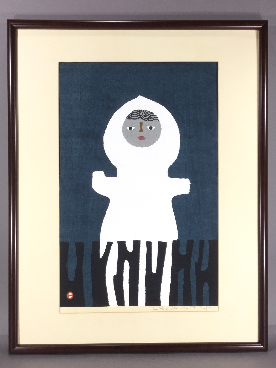 畦地梅太郎 「峠をこえて」 1978年 木版画 リトグラフ 畦地梅太郎 「峠