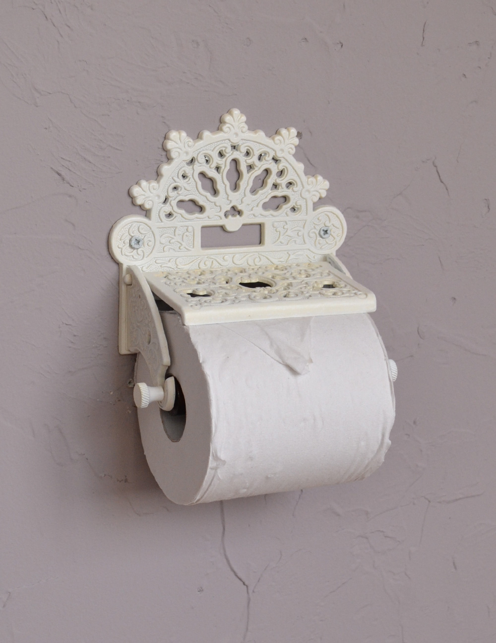 真鍮製クラシカルなペーパーホルダー （アンティークホワイト）(sa-242