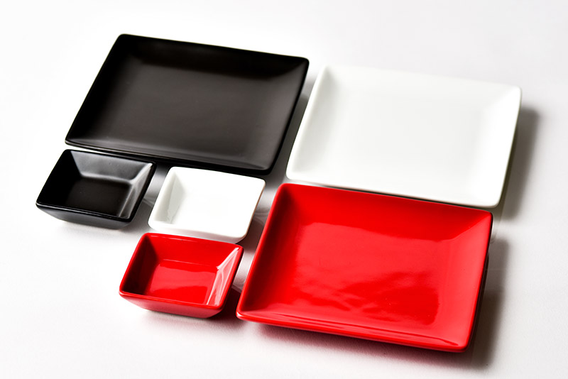 スタイル角皿(白・黒・赤)|おすすめ商品｜業務用食器の卸販売・輸出