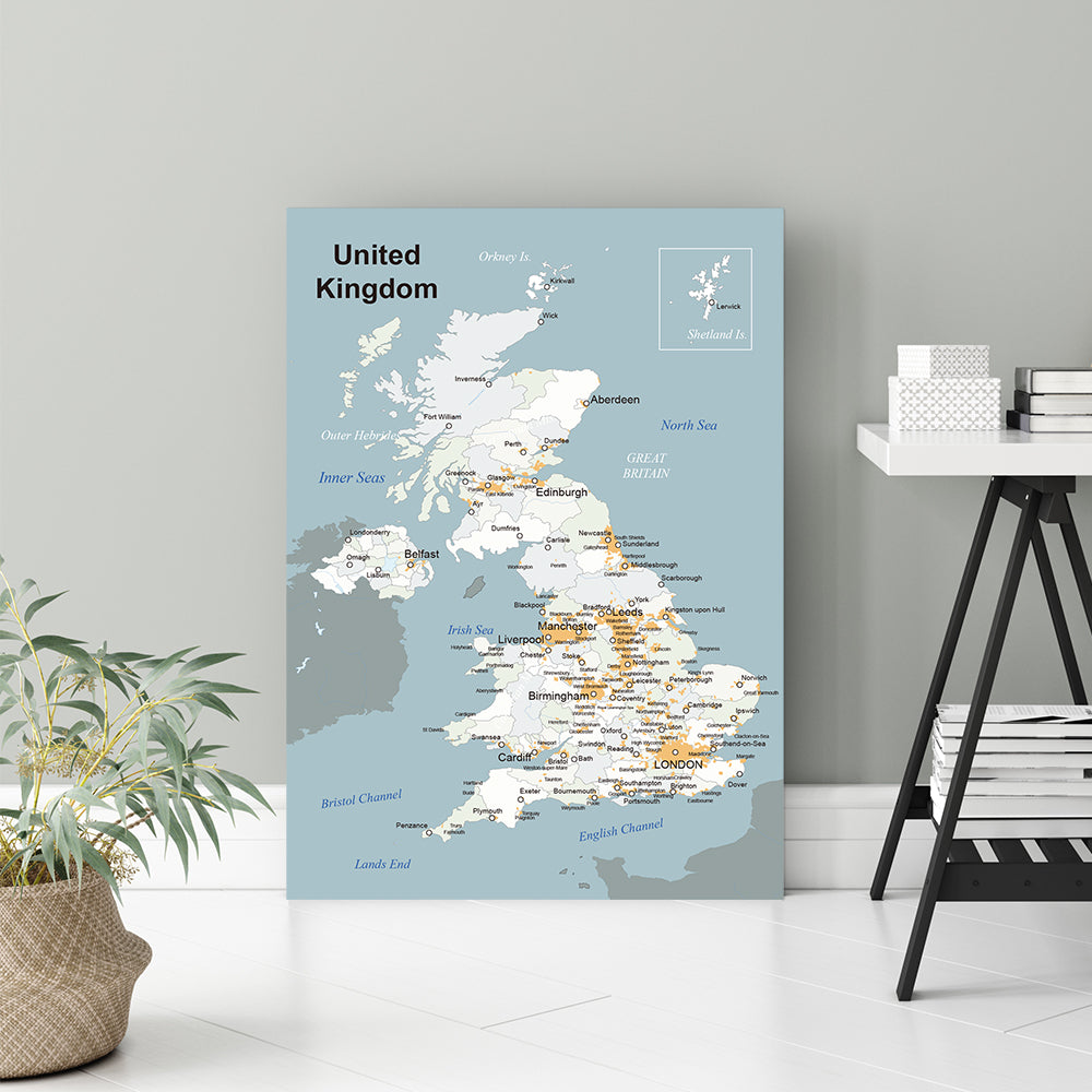 国別地図 ポスター｜イギリス 地図のポスター UK-map – Hotdogger