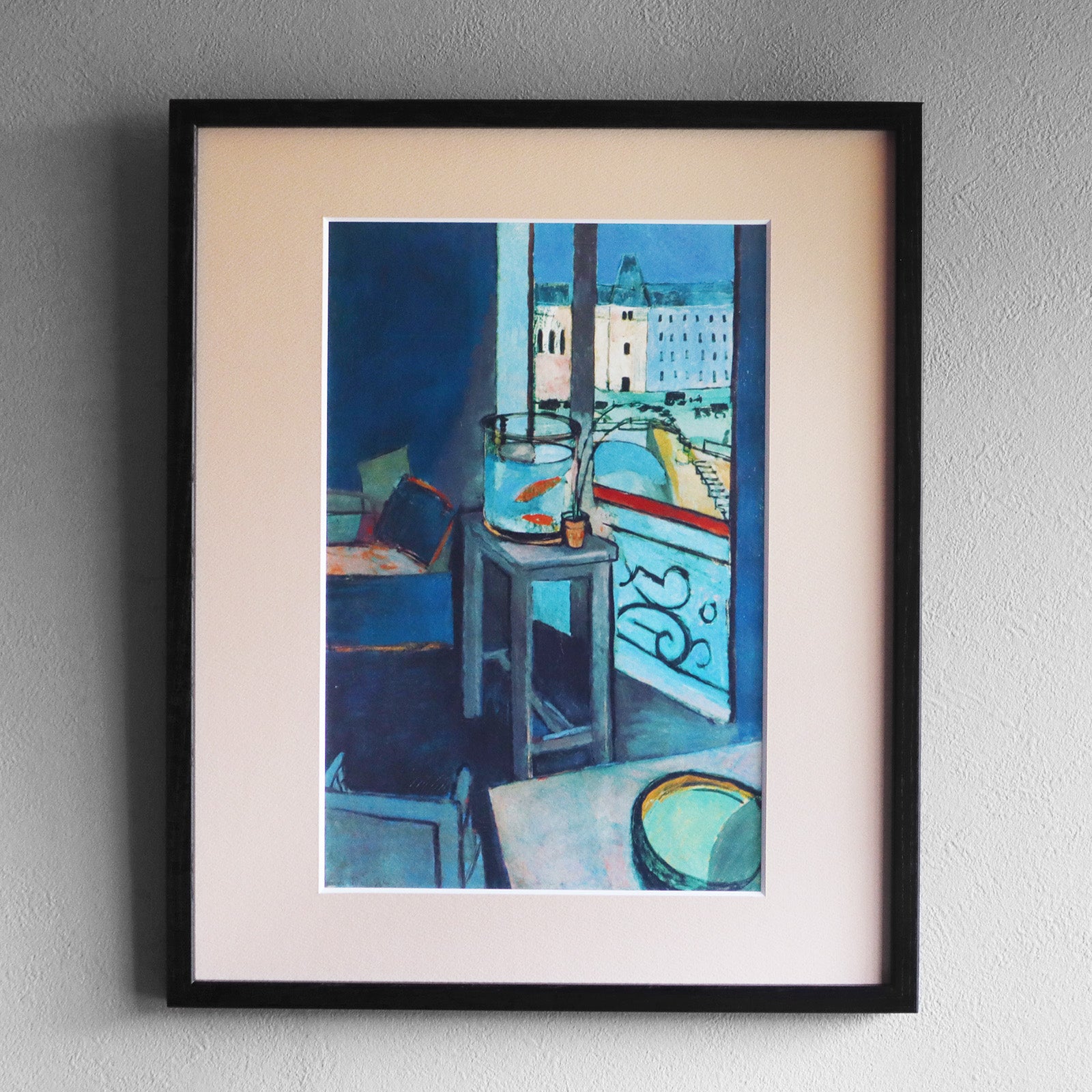 アンリ・マティス 「金魚鉢のある室内」アートポスター（フレーム付き