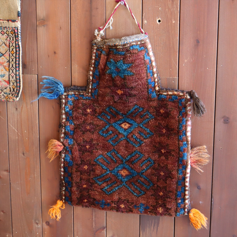 アンティーク 塩袋 キリム&ジジム?スマック? 手織り トライバルラグ