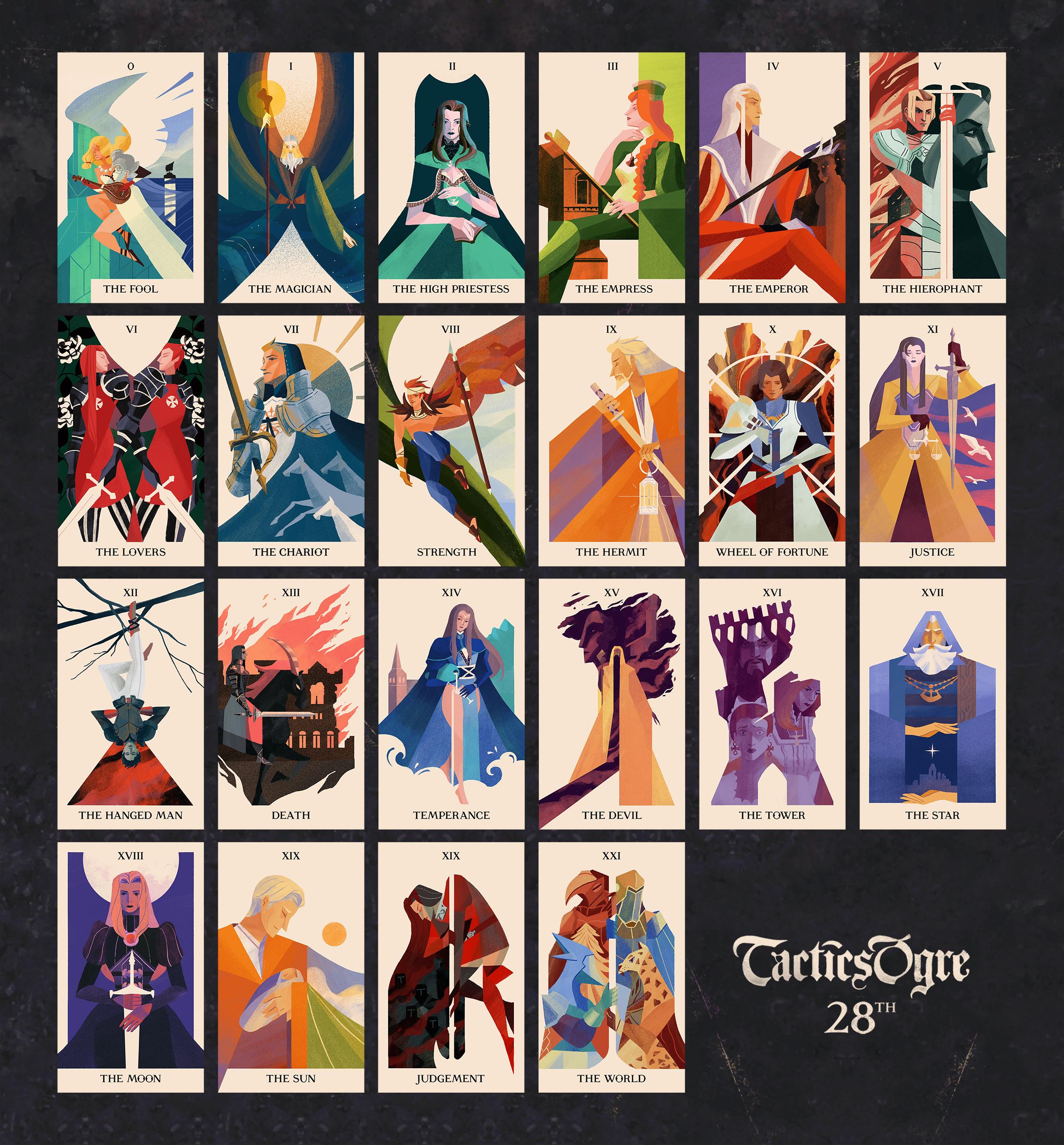 タクティクスオウガ28周年記念に、ゲームのメジャーアルカナをテーマに