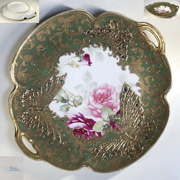 オールドノリタケのモールドライオンのデザイン皿プレート飾り皿盛り上げ