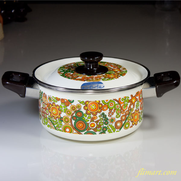 タイガーホーロー両手鍋モンセーブル20cm2.6L : 昭和レトロ雑貨