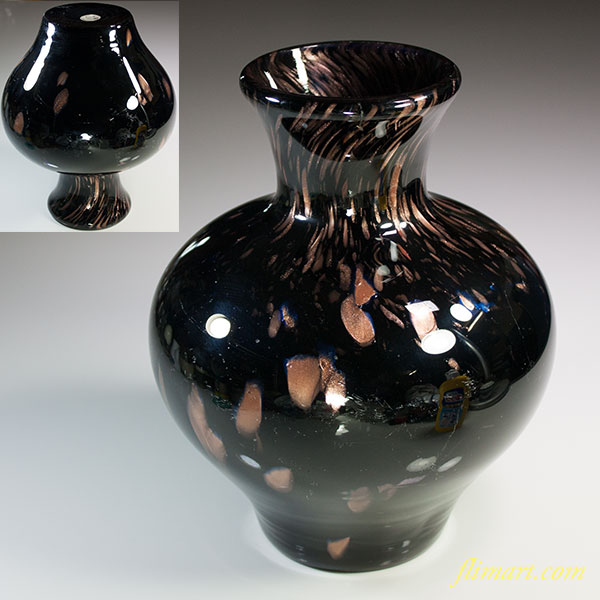 昭和レトロカメイガラス花瓶R5749 : 昭和レトロガラス食器雑貨