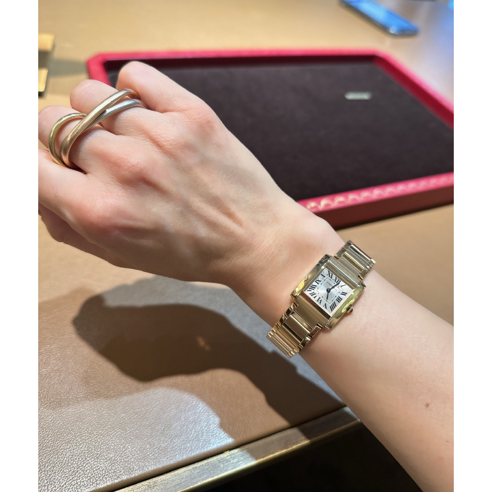 カルティエ ゴールドシルバー二重リング ダブルリング】カルティエ限定