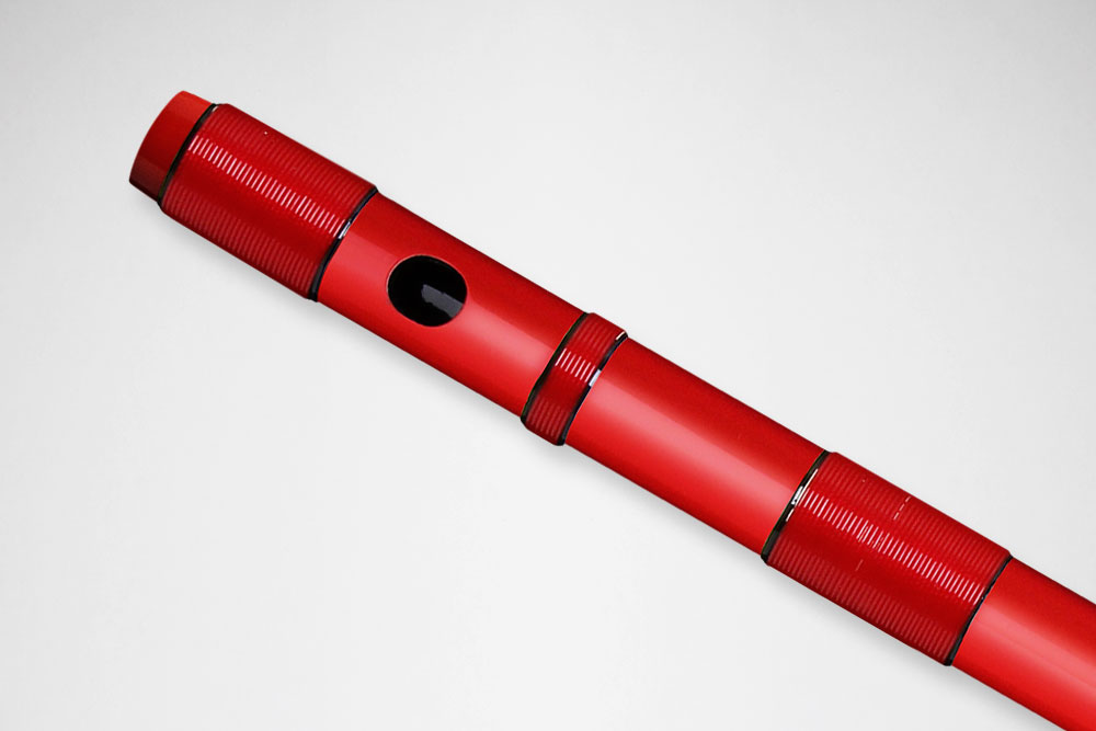 楽天市場】【篠笛】獅子田 竹渓 塗 本重 赤 ビニール巻 赤・黒 【一