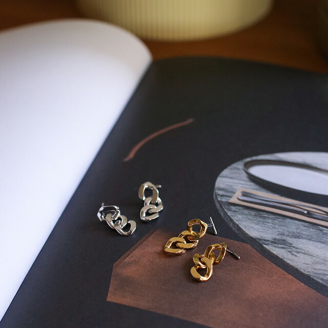 Baqless (バックレス) ピアス アミティ チェーン ゴールド/シルバー