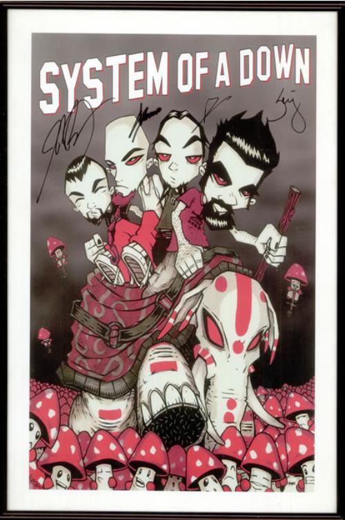 System of a down 直筆 サイン ポスター System Of A Down Signed