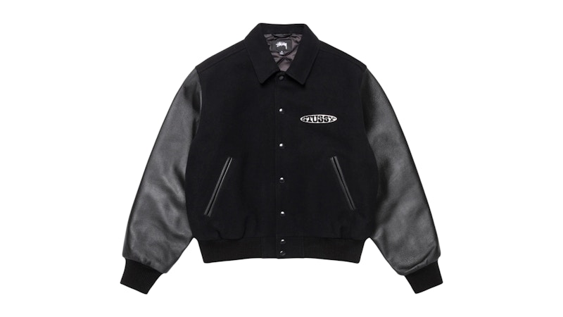 Stussy Globe Varsity Jacket Jacket Black メンズ - FW25 - JP STUSSY