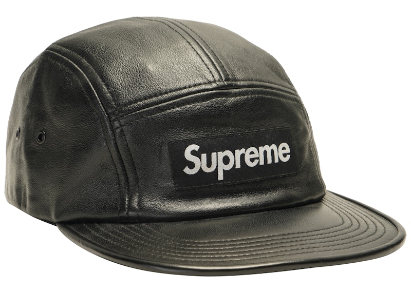 Supreme Leather Camp Cap Black - US