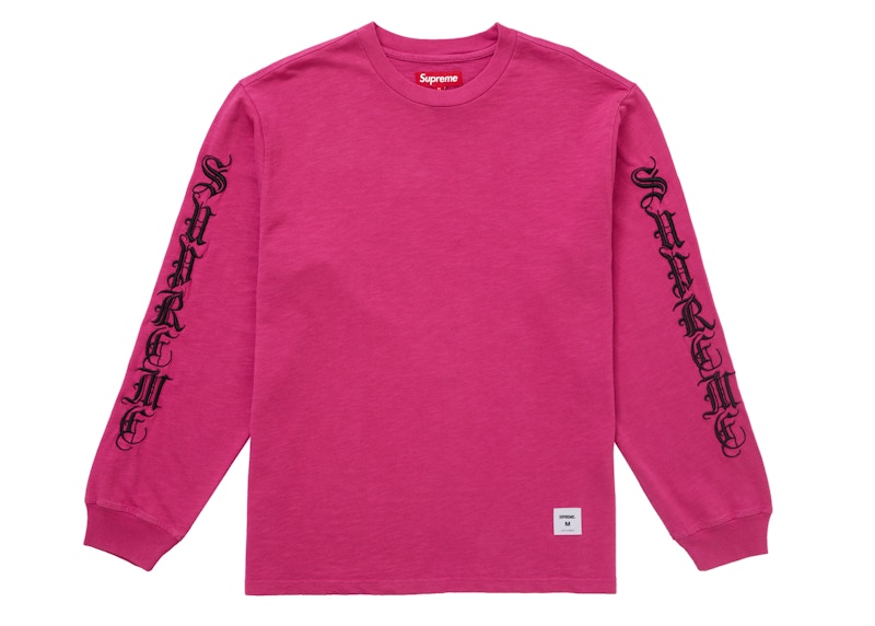 Supreme Old English L/S Top Magenta Men's - FW24 - US