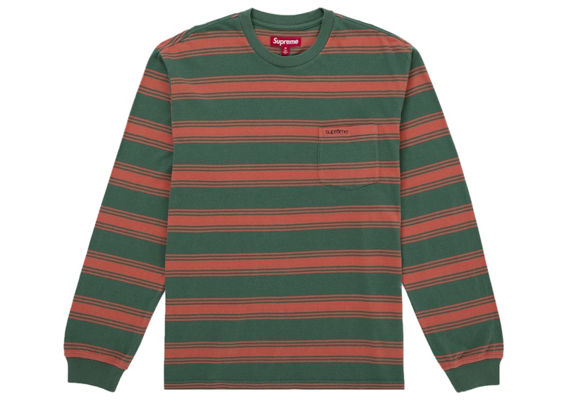 Supreme Stripe Pocket L/S Top Green メンズ - FW25 - JP