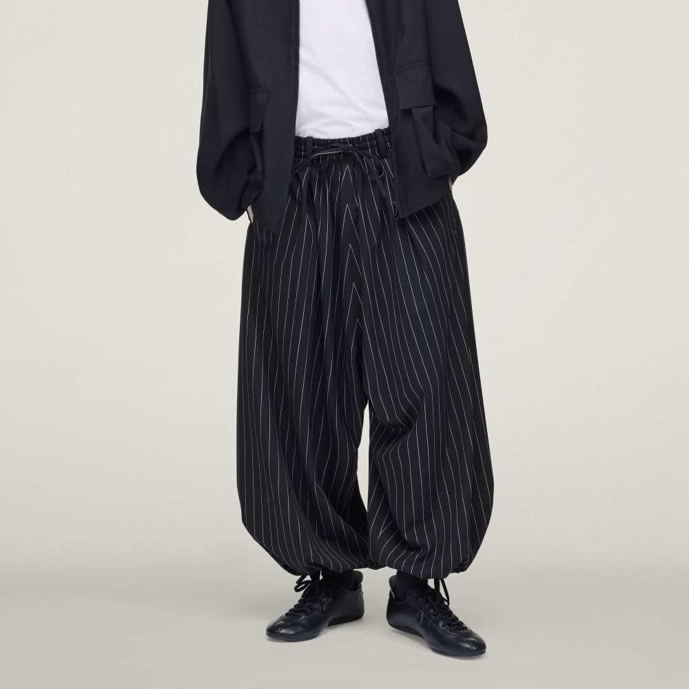 Y-3 REFINED WOOL CROPPED WIDE LEG PANTS Y-3│Y-3 ワイスリー