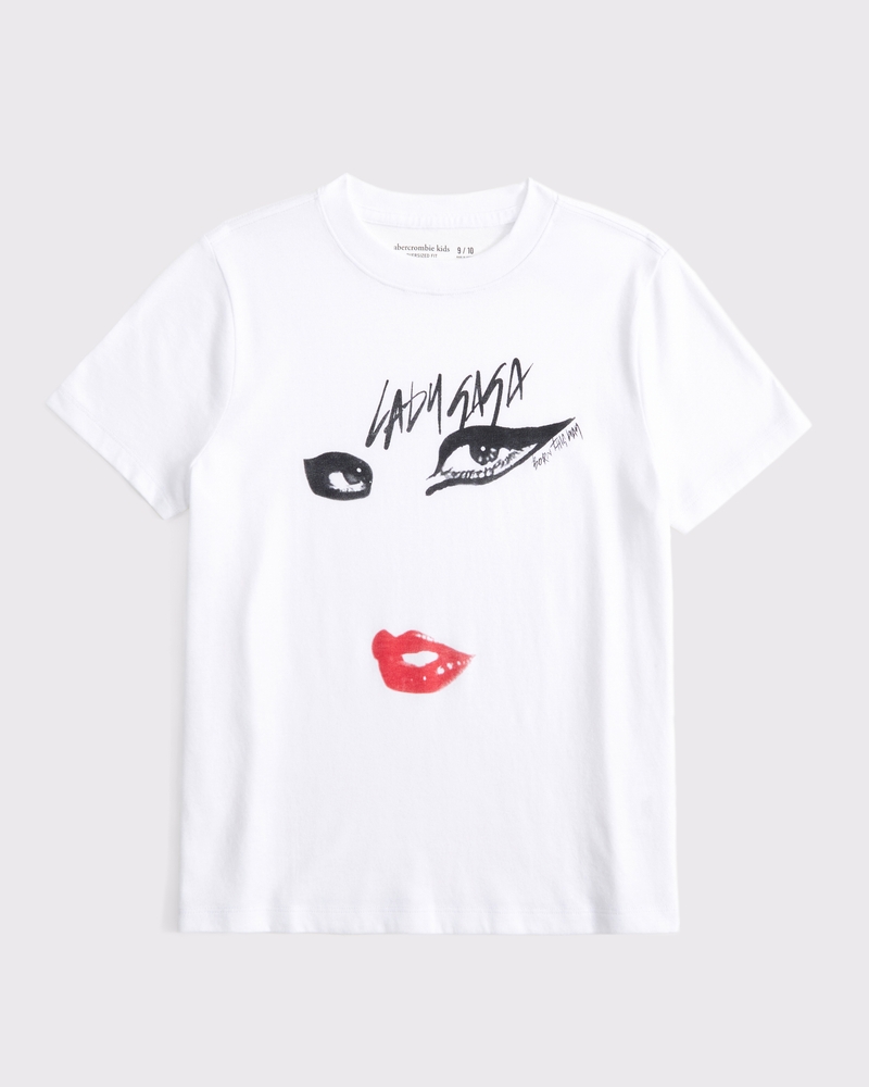 girls oversized lady gaga graphic tee | girls clearance