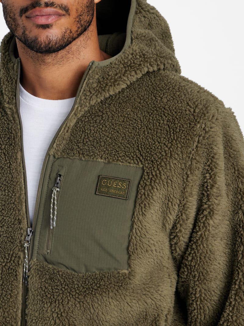 Victor Sherpa Full-Zip Hoodie | GUESS Factory