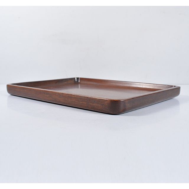 T804357 【 木製 刳り貫き 煎茶盆 幅36cm 化粧箱付 】 検) 茶道具 煎茶