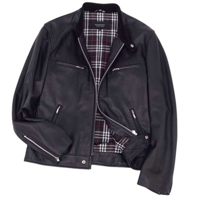 バーバリーブラックレーベル ラムレザーホースロゴ ノバチェック