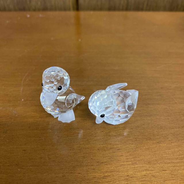 SWAROVSKI - 【SWAROVSKI】スワロフスキー置物 アヒル2羽 シルバー