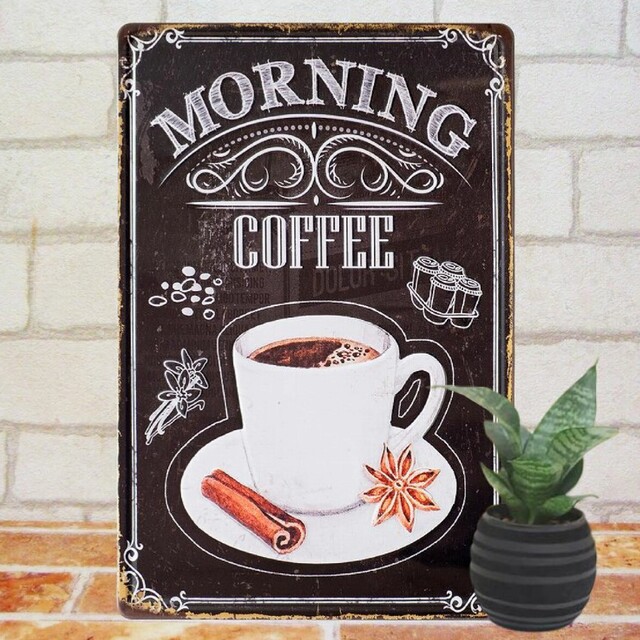 デザイン看板 】コーヒー33☆ポスター純喫茶店カフェ風ブリキ絵アート